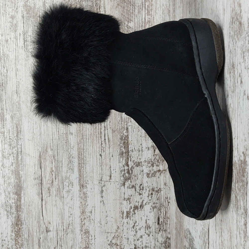 Blondo Black Suede Fur Cuff Winter Boots